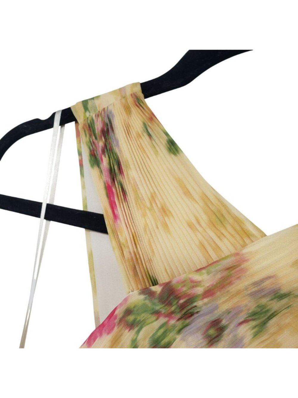 Ted Baker London Yellow Amerah Cross Front Floral Pleated Midi Dress Wedding - Picture 12 of 15
